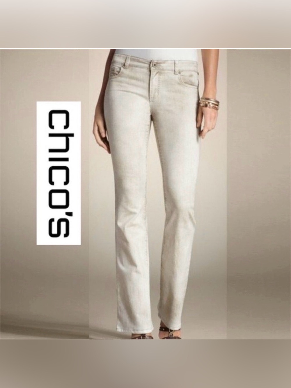 Chico's Women's Platinum Denim The Ultimate Fit Barely Flare Jeans - NWT